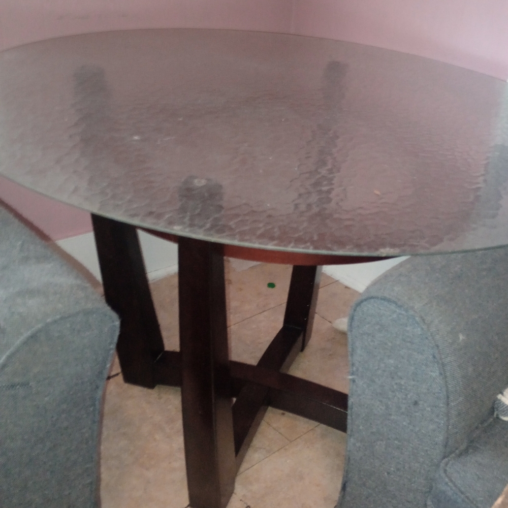 Glass top dining room table